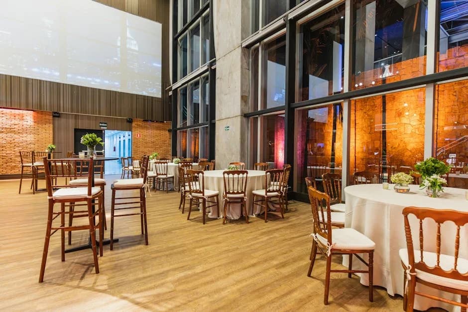 Event porter staff maintaining clean venue during a corporate event