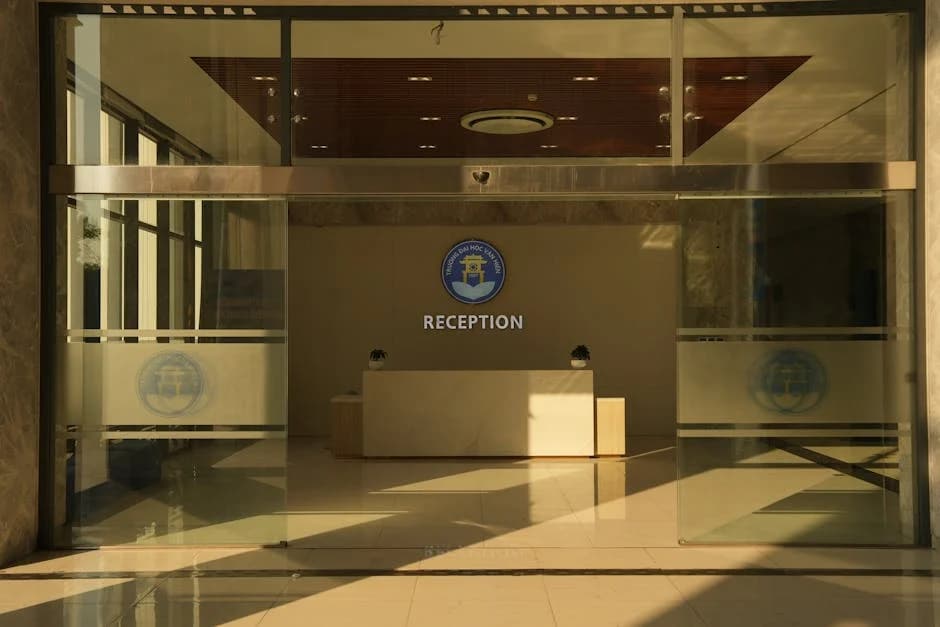 Clean hotel lobby and common area with well-maintained floors and organized seating