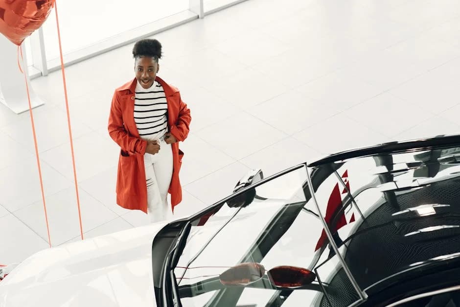 Clean, well-maintained auto dealership showroom and service area