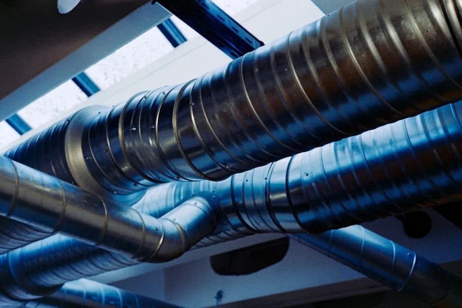 HVAC system maintenance and air filter cleaning in a commercial warehouse facility
