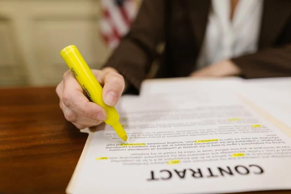 Business manager reviewing cleaning service contract with professional vendor
