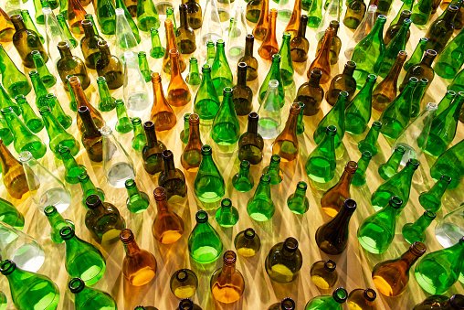 Glass bottles of all shapes and sizes