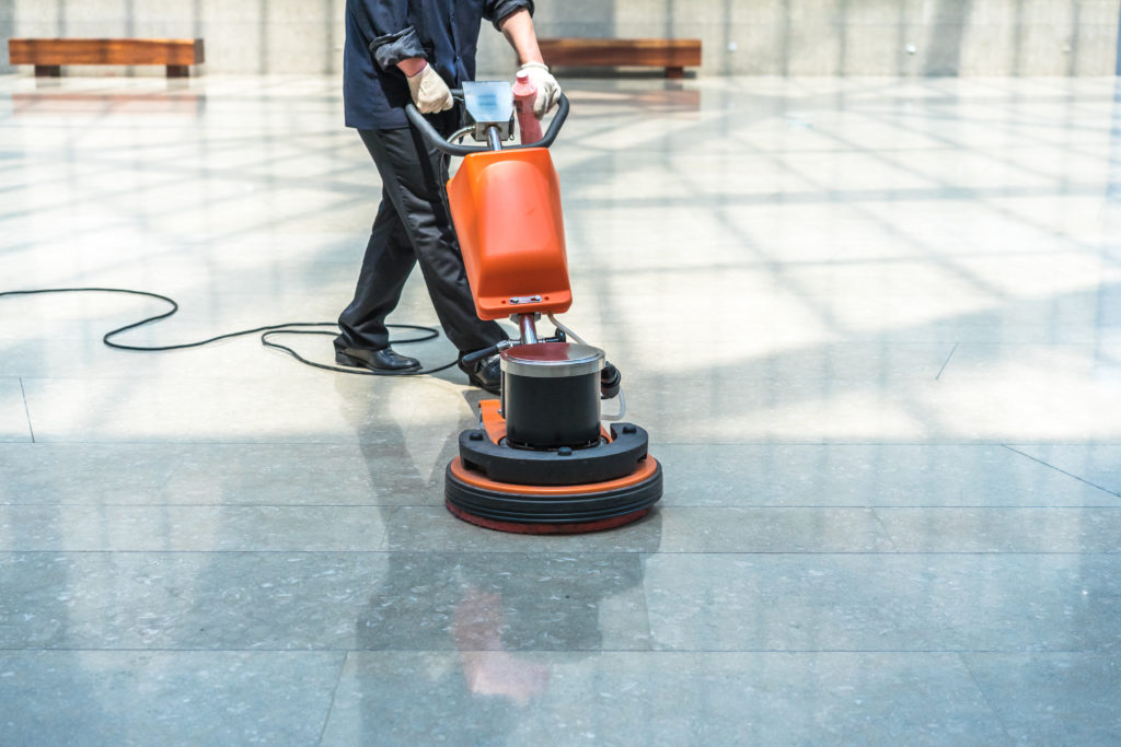 cleaning floor