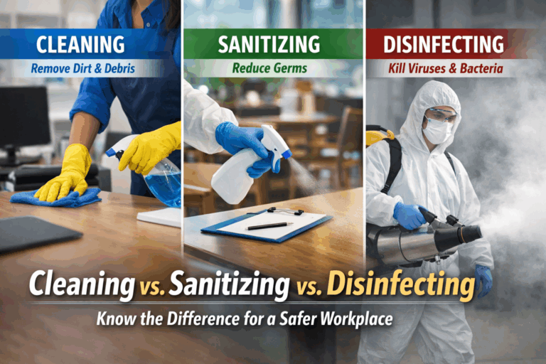 Cleaning vs. Sanitizing vs. Disinfecting
